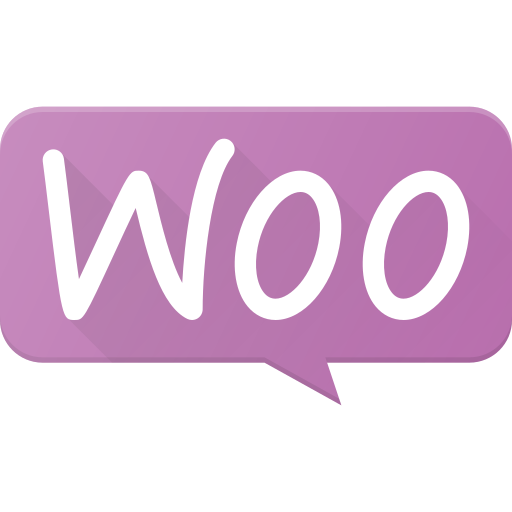 WooCommerce-logotyp i lila talbubbla, symboliserar e-handelsl&ouml;sningar f&ouml;r skr&auml;ddarsydda webbplatser.